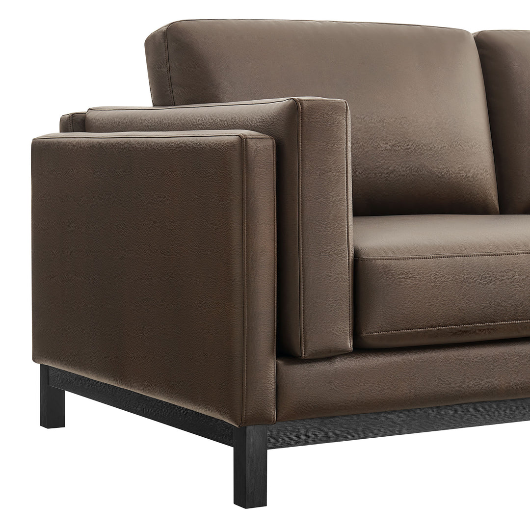 Roscoe 81 inch Vegan Leather Sofa in Espresso