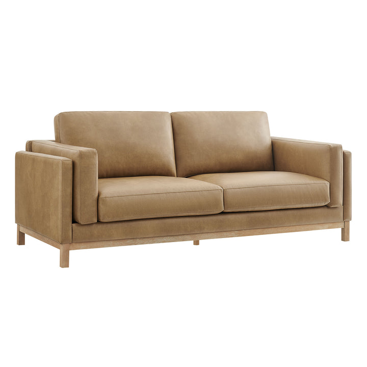 Roscoe 81 inch Vegan Leather Sofa in Toast