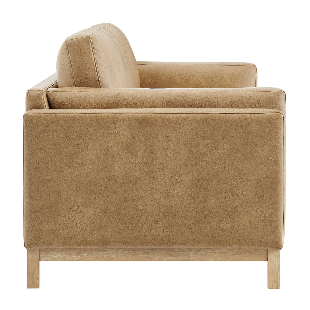 Roscoe 81 inch Vegan Leather Sofa in Toast