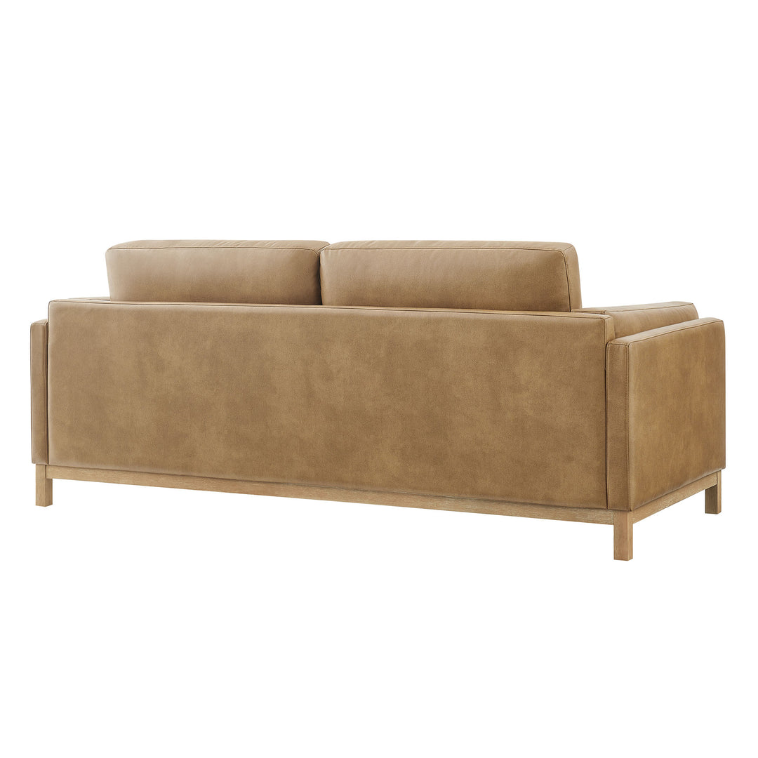 Roscoe 81 inch Vegan Leather Sofa in Toast