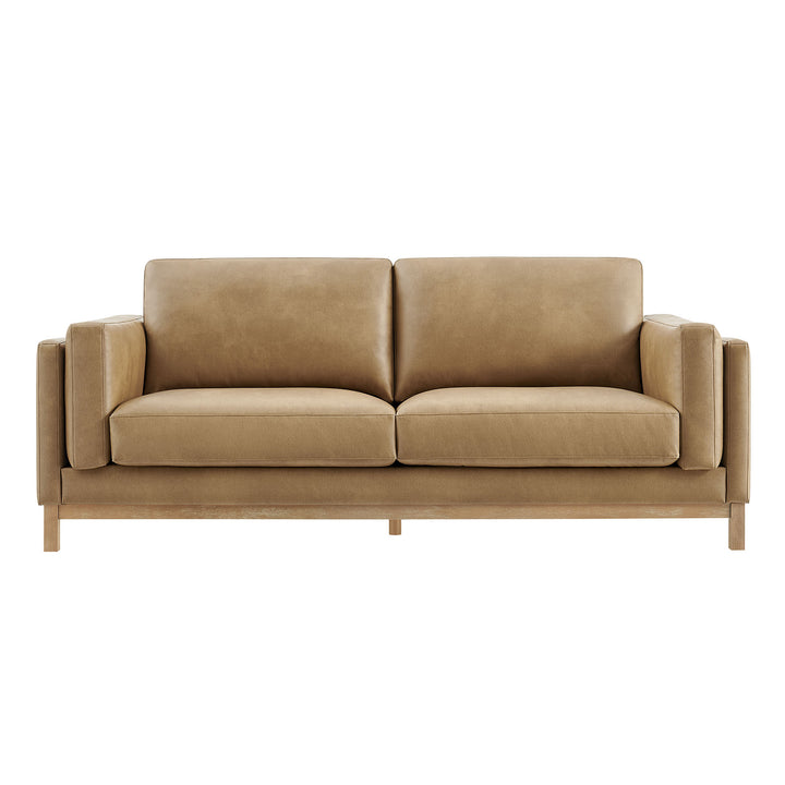 Roscoe 81 inch Vegan Leather Sofa in Toast