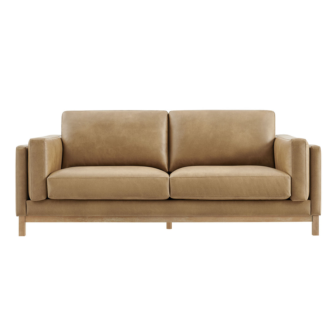 Roscoe 81 inch Vegan Leather Sofa in Toast