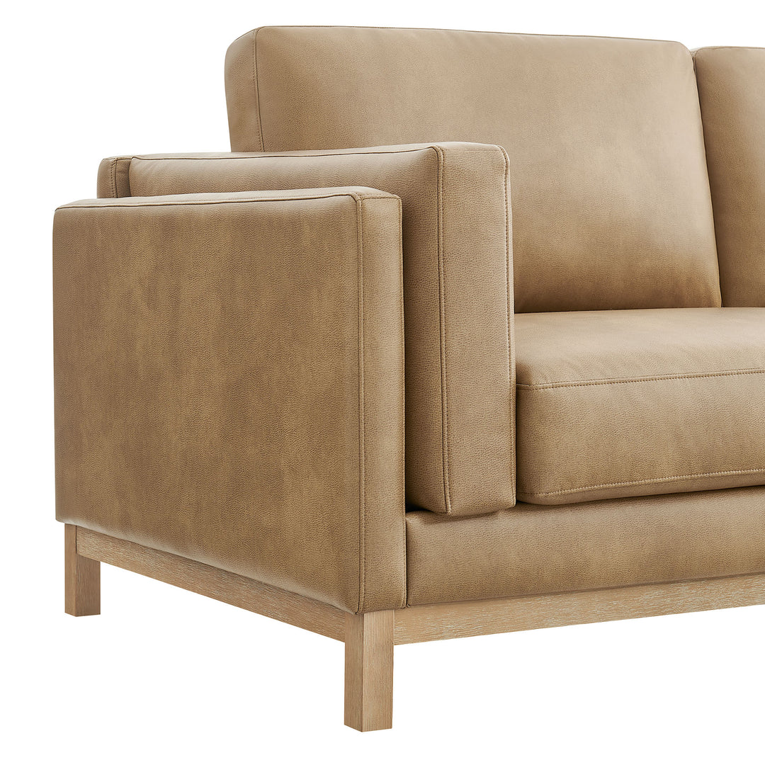 Roscoe 81 inch Vegan Leather Sofa in Toast