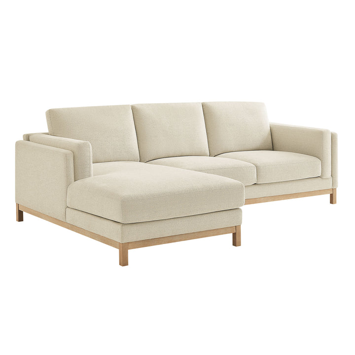 Roscoe Left-Facing Fabric Sectional Sofa with Chaise in Ivory