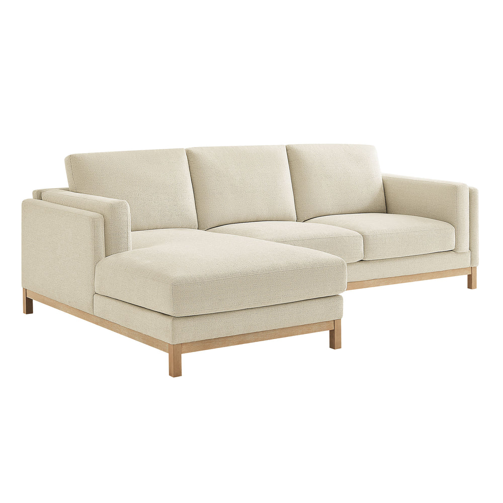 Roscoe Left-Facing Fabric Sectional Sofa with Chaise in Ivory