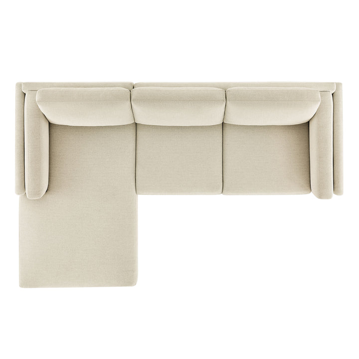 Roscoe Left-Facing Fabric Sectional Sofa with Chaise in Ivory
