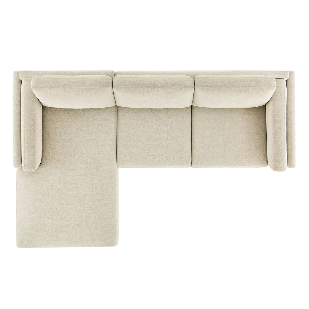 Roscoe Left-Facing Fabric Sectional Sofa with Chaise in Ivory