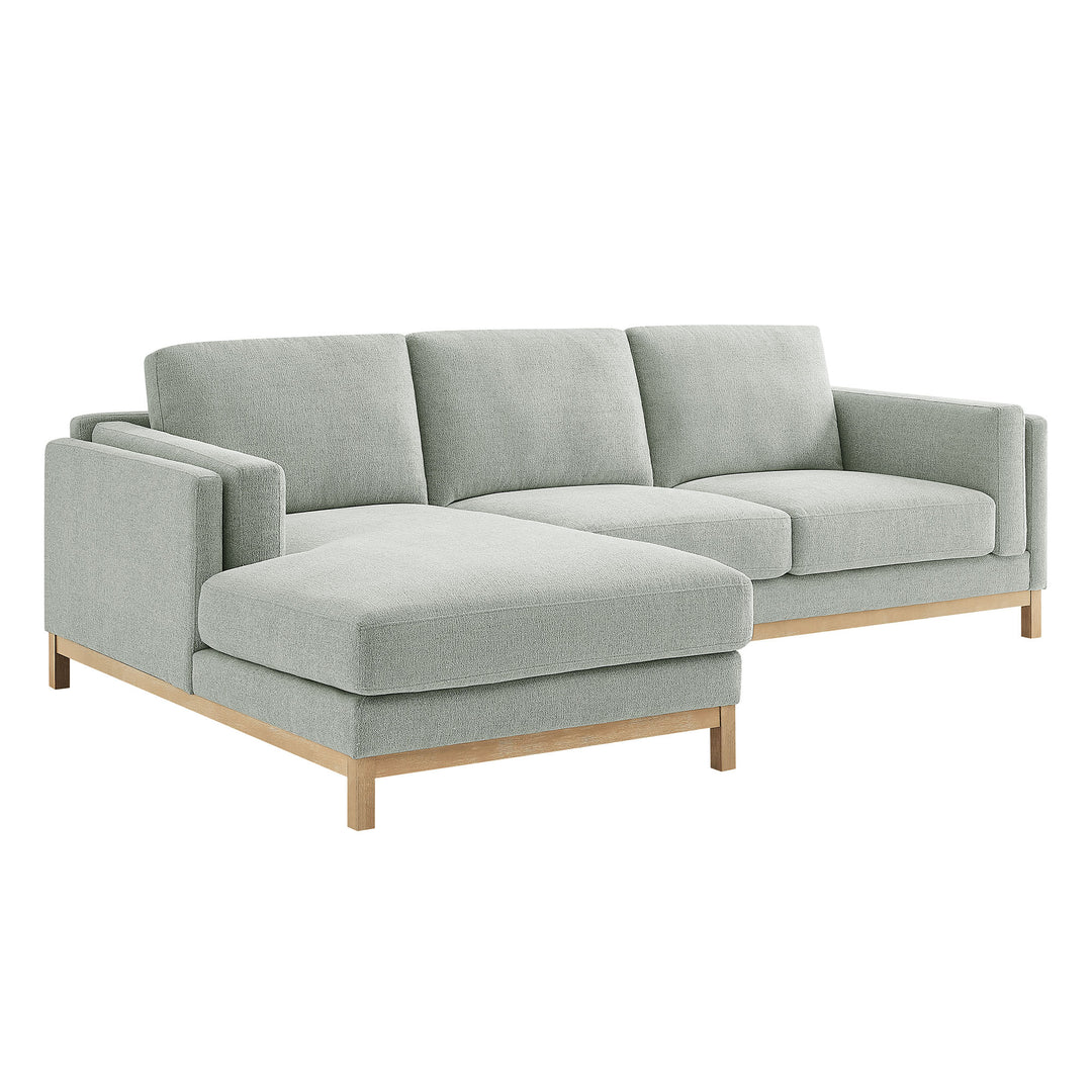 Roscoe Left-Facing Fabric Sectional Sofa with Chaise in Mist