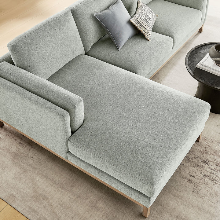 Roscoe Left-Facing Fabric Sectional Sofa with Chaise in Mist