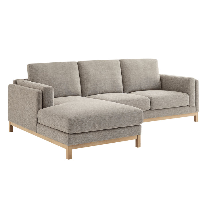 Roscoe Left-Facing Fabric Sectional Sofa with Chaise in Pewter