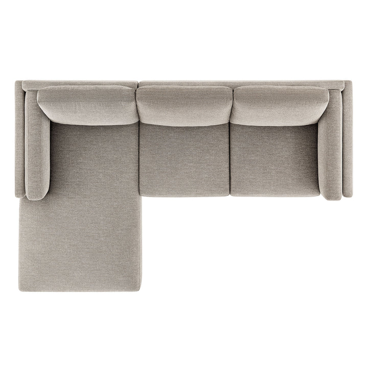 Roscoe Left-Facing Fabric Sectional Sofa with Chaise in Pewter