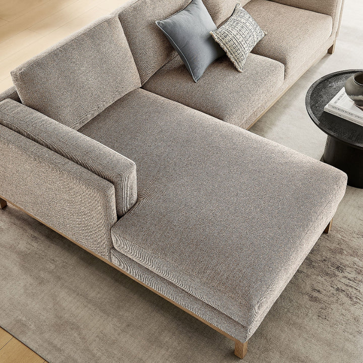 Roscoe Left-Facing Fabric Sectional Sofa with Chaise in Pewter