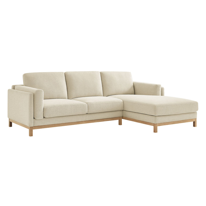 Roscoe Right-Facing Fabric Sectional Sofa with Chaise in Ivory