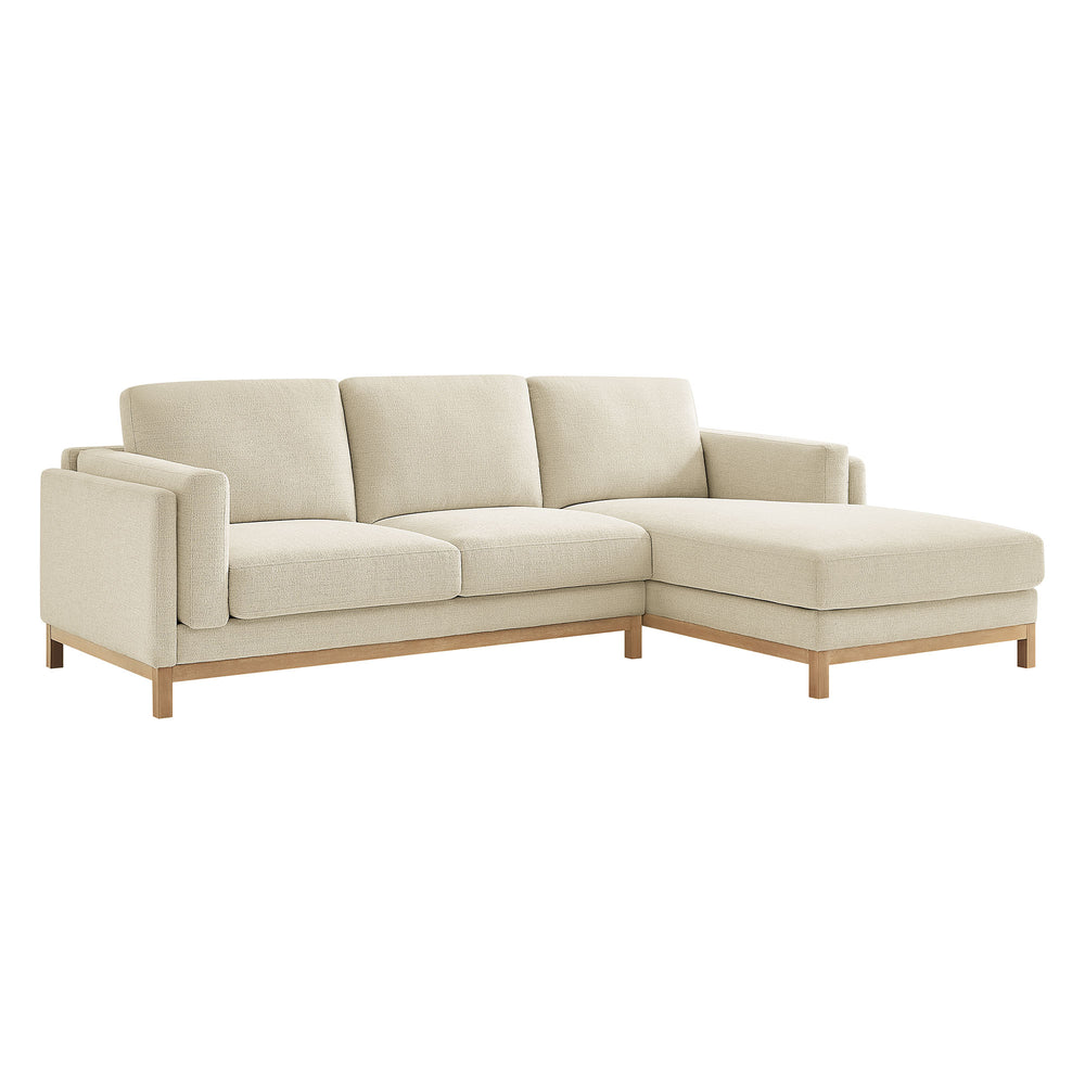 Roscoe Right-Facing Fabric Sectional Sofa with Chaise in Ivory
