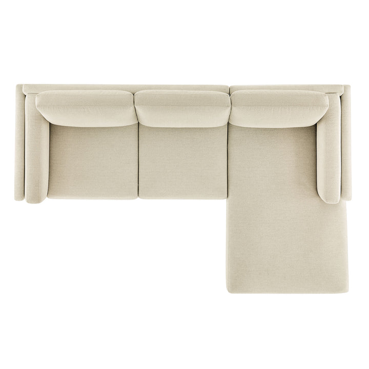 Roscoe Right-Facing Fabric Sectional Sofa with Chaise in Ivory