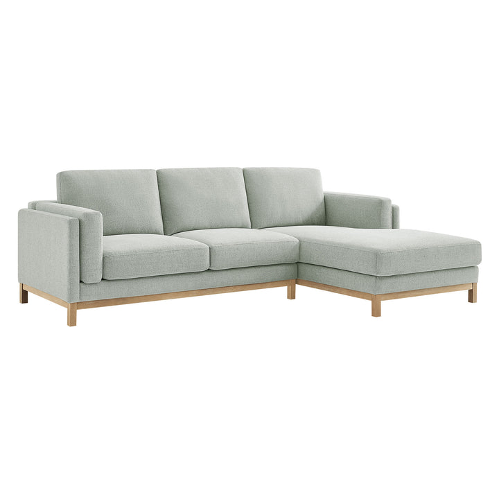 Roscoe Right-Facing Fabric Sectional Sofa with Chaise in Mist
