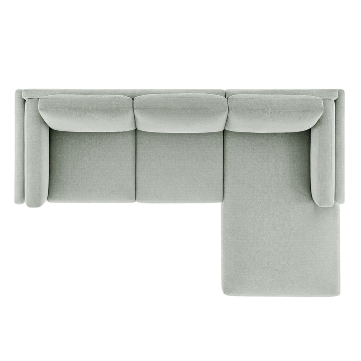 Roscoe Right-Facing Fabric Sectional Sofa with Chaise in Mist