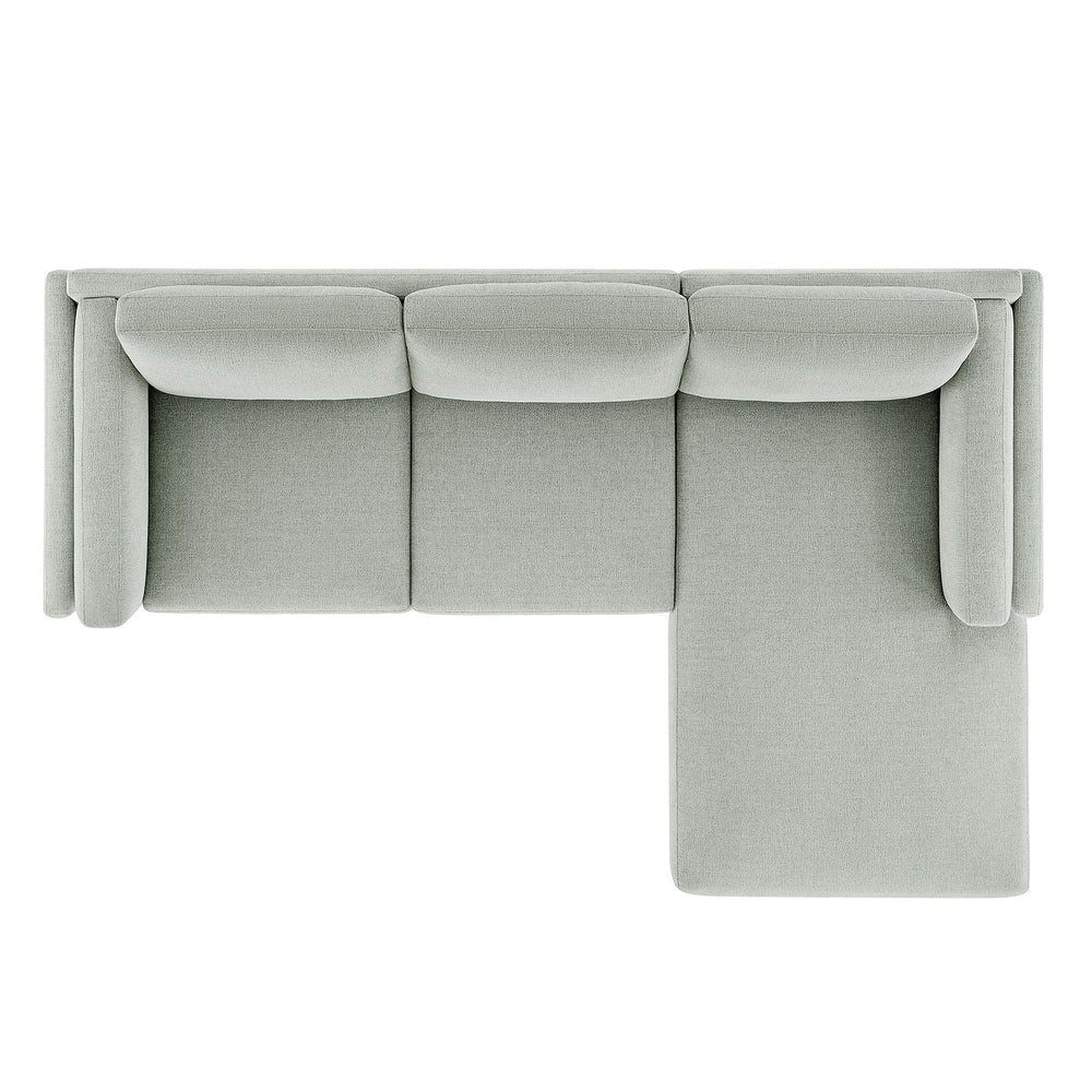 Roscoe Right-Facing Fabric Sectional Sofa with Chaise in Mist
