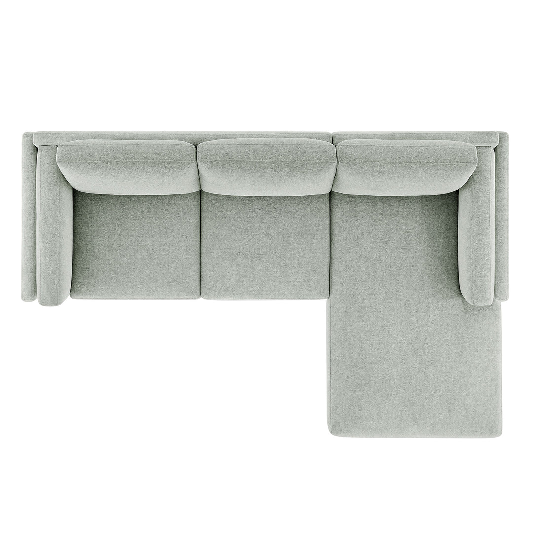 Roscoe Right-Facing Fabric Sectional Sofa with Chaise in Mist