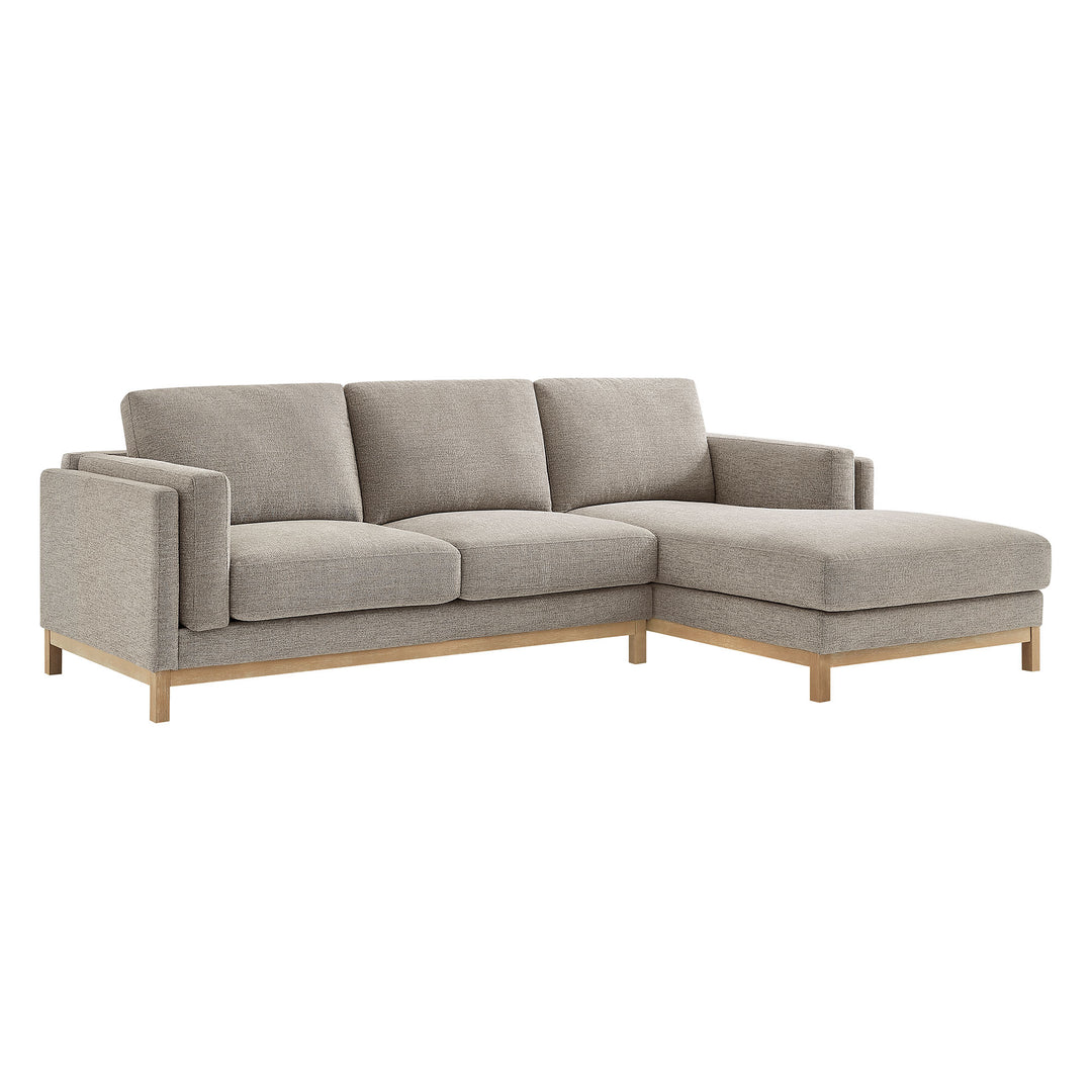 Roscoe Right-Facing Fabric Sectional Sofa with Chaise in Pewter
