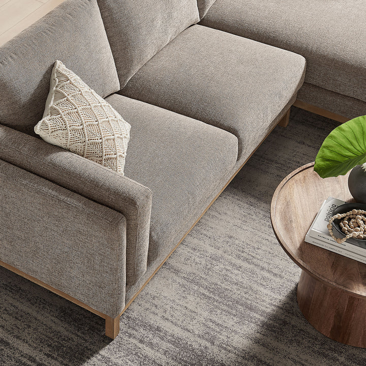 Roscoe Right-Facing Fabric Sectional Sofa with Chaise in Pewter