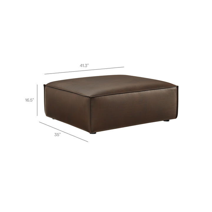 Restore 4-Piece Vegan Leather Modular Sofa Set with Ottoman in Espresso