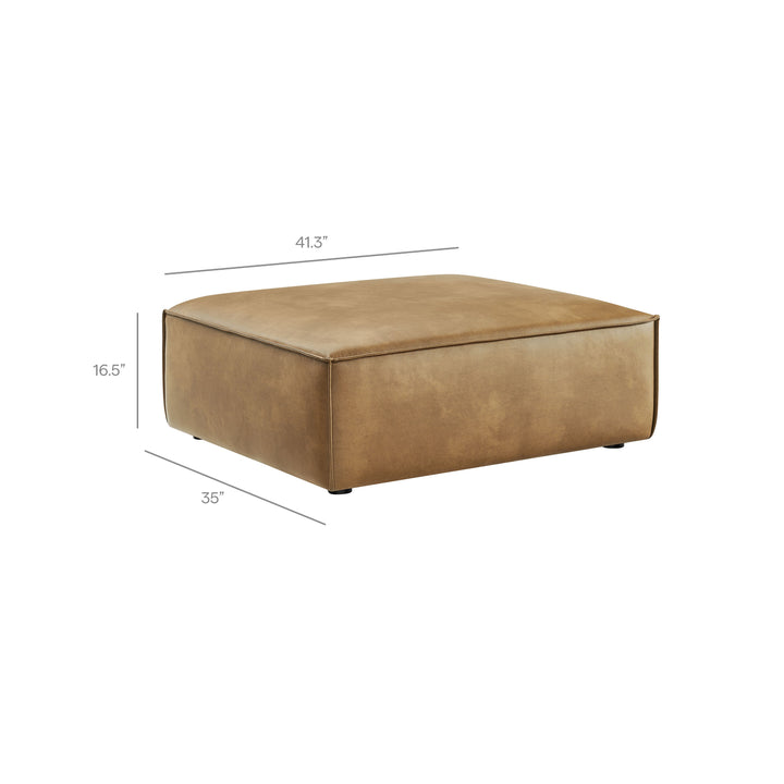 Restore 4-Piece Vegan Leather Modular Sofa Set with Ottoman in Toast