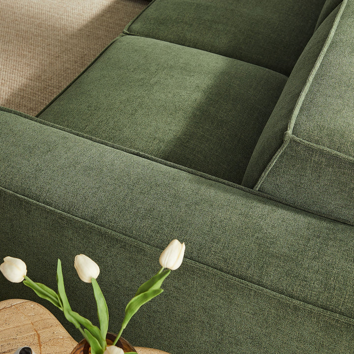 Restore 5-Piece Performance Fabric Upholstered Modular L-Shaped Sofa in Foliage