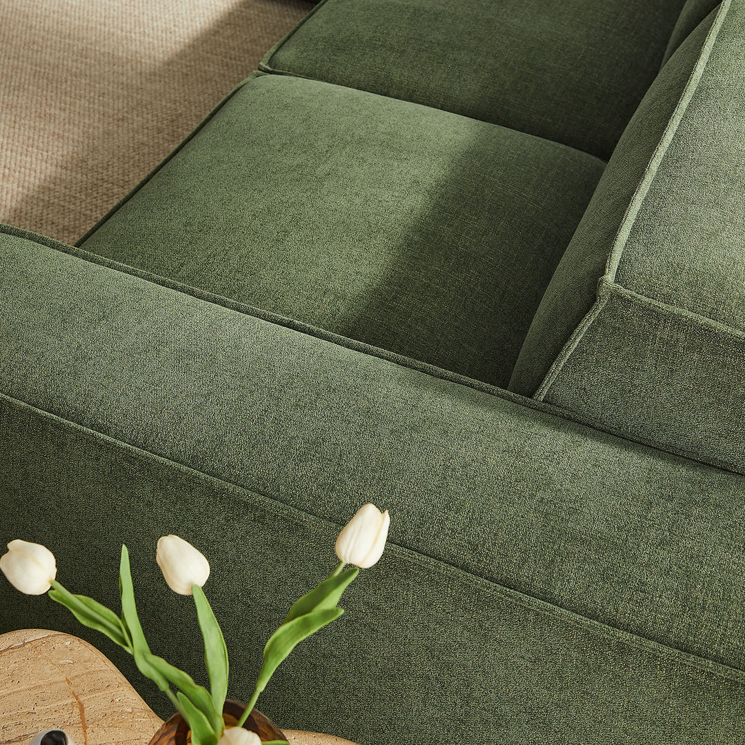 Restore 5-Piece Performance Fabric Upholstered Modular L-Shaped Sofa in Foliage