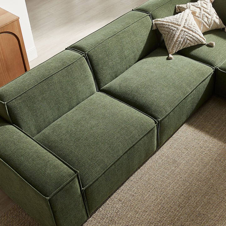 Restore 5-Piece Performance Fabric Upholstered Modular L-Shaped Sofa in Foliage