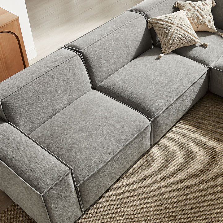Restore 5-Piece Performance Fabric Upholstered Modular L-Shaped Sofa in Pewter