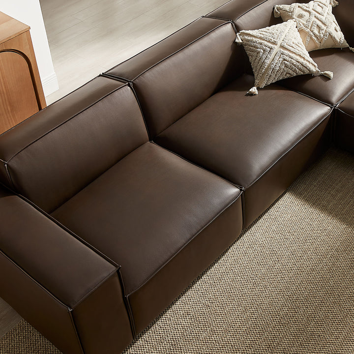 Restore 5-Piece Vegan Leather Modular L-Shaped Sofa in Espresso