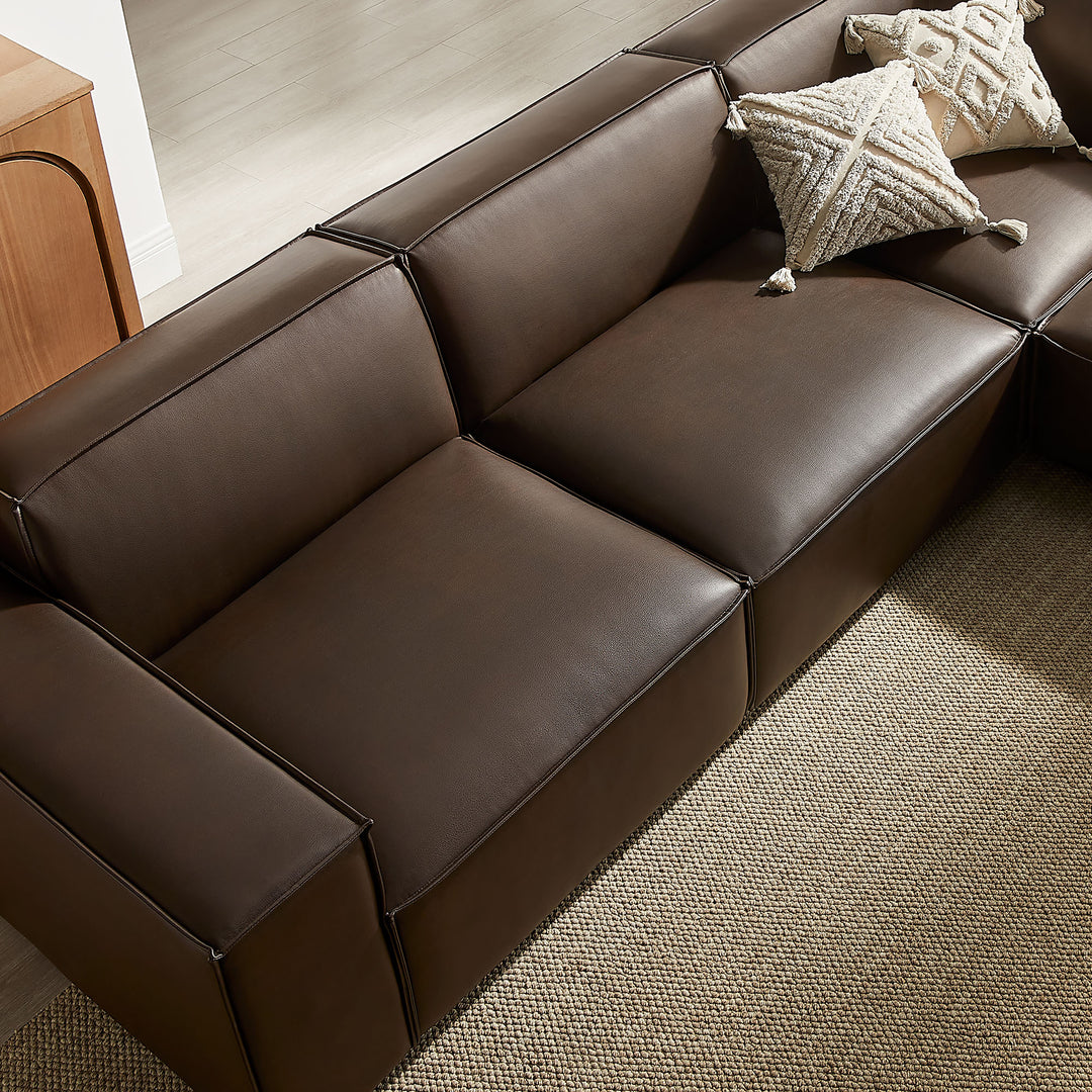 Restore 5-Piece Vegan Leather Modular L-Shaped Sofa in Espresso