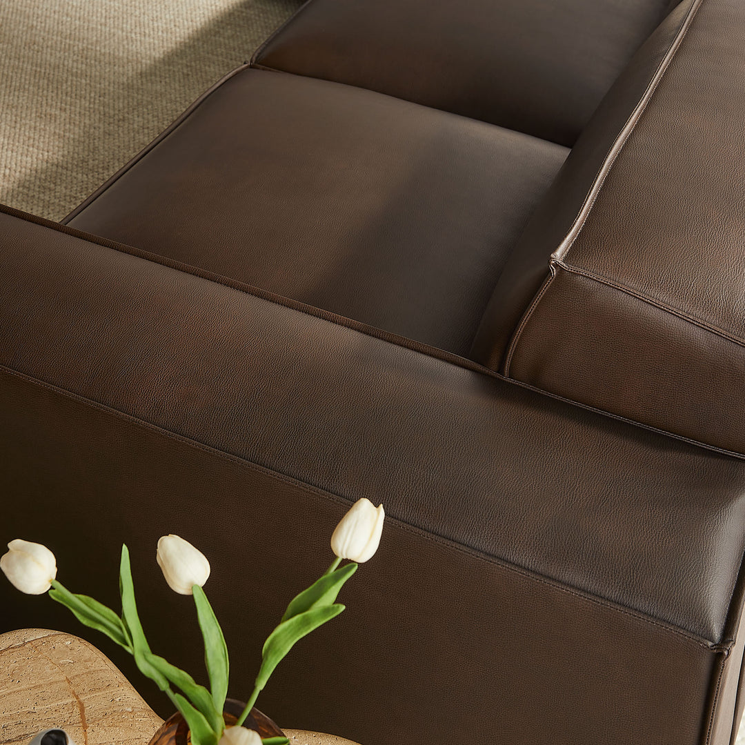 Restore 5-Piece Vegan Leather Modular L-Shaped Sofa in Espresso