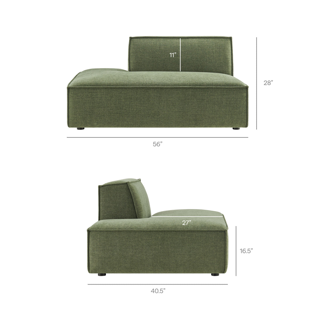 Restore 4-Piece Performance Fabric Upholstered Modular L-Shaped Armless Sectional Sofa in Foliage