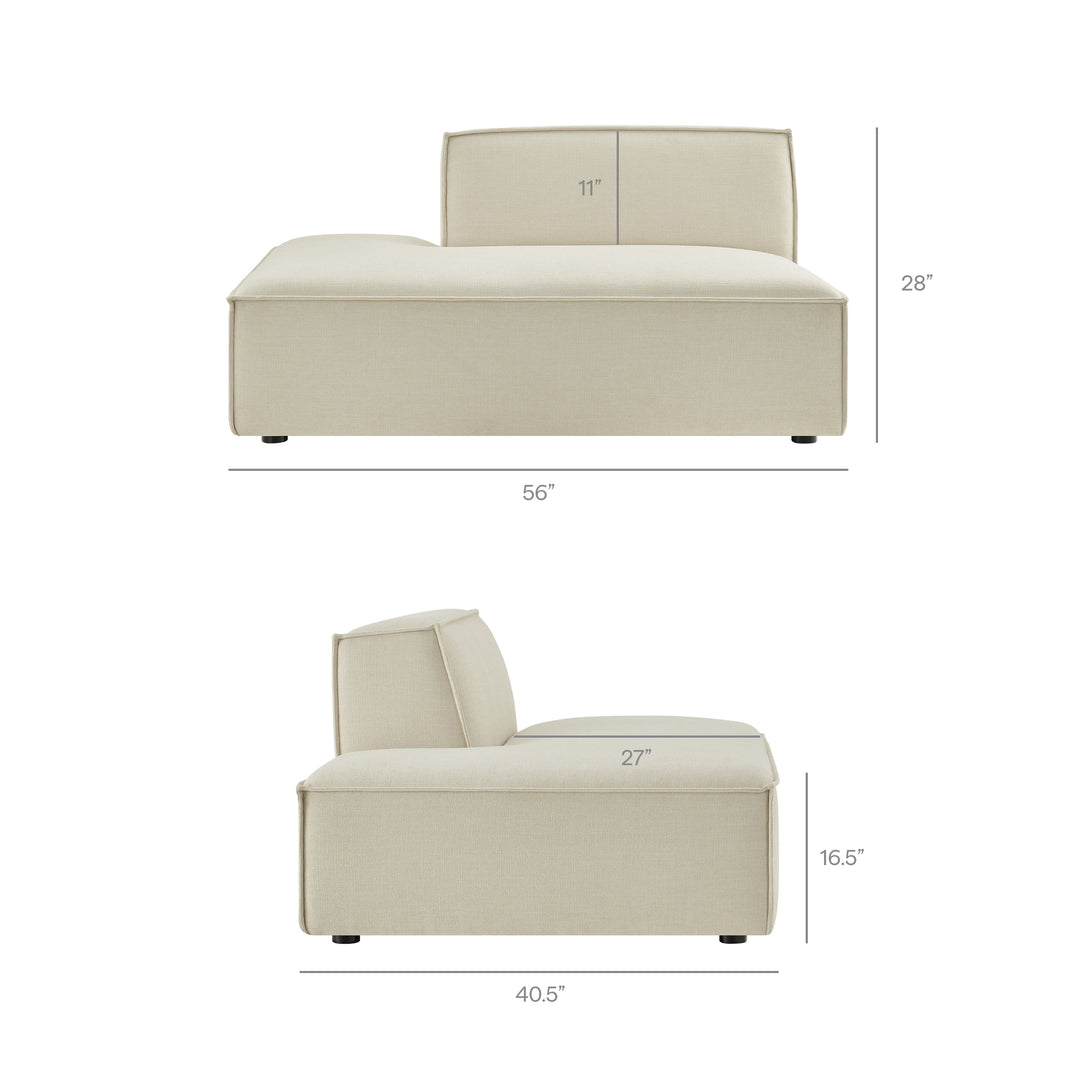 Restore 6-Piece Performance Fabric Upholstered U-Shaped Sectional Sofa in Ecru