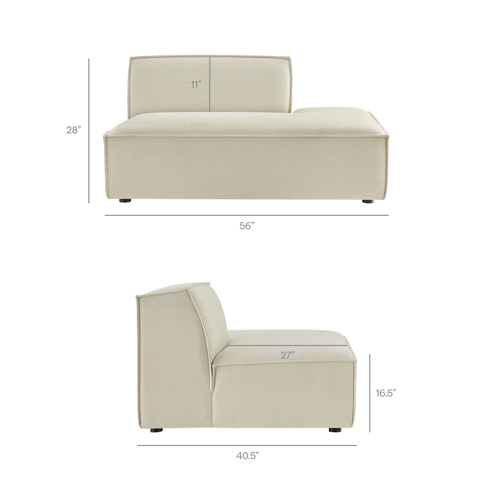 Restore 6-Piece Performance Fabric Upholstered U-Shaped Sectional Sofa in Ecru