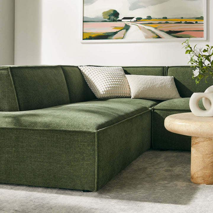 Restore 6-Piece Performance Fabric Upholstered U-Shaped Sectional Sofa in Foliage
