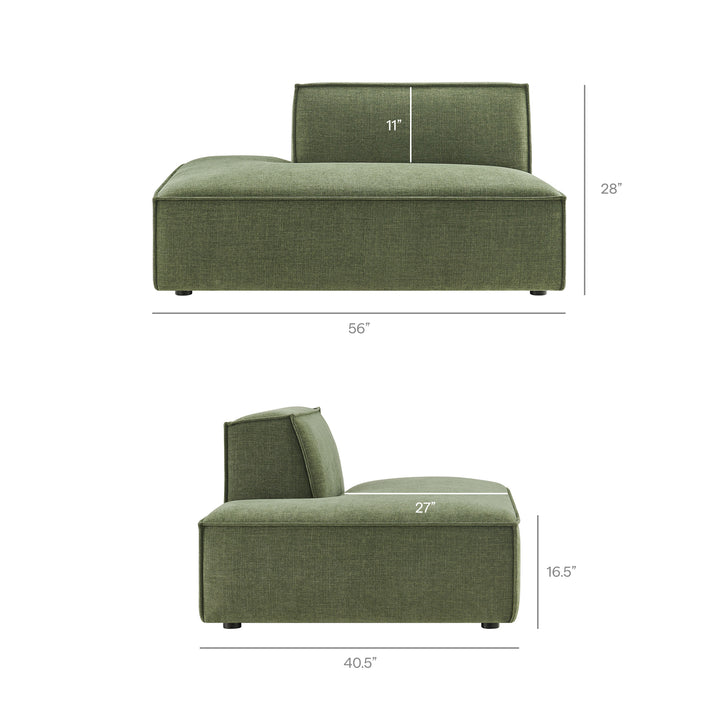 Restore 6-Piece Performance Fabric Upholstered U-Shaped Sectional Sofa in Foliage