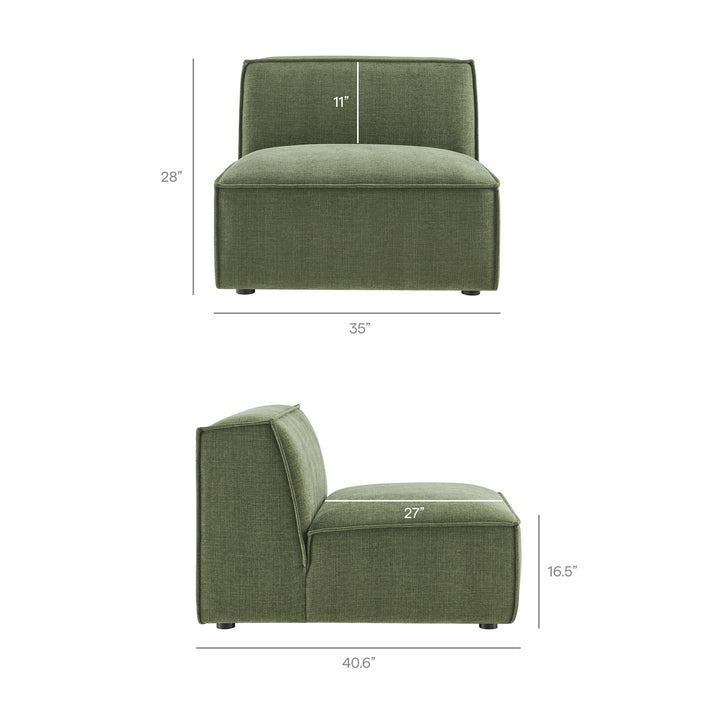 Restore 6-Piece Performance Fabric Upholstered U-Shaped Sectional Sofa in Foliage