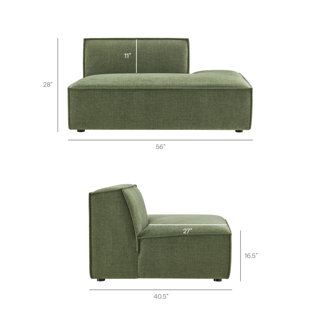 Restore 6-Piece Performance Fabric Upholstered U-Shaped Sectional Sofa in Foliage