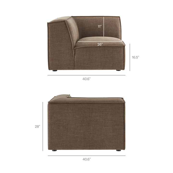 Restore 6-Piece Performance Fabric Upholstered U-Shaped Sectional Sofa in Mocha