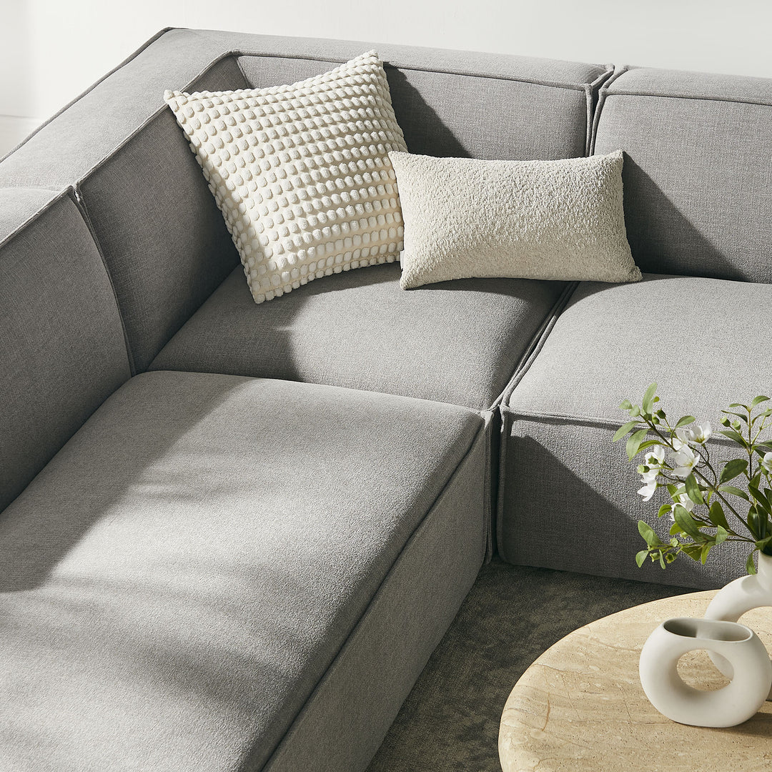 Restore 6-Piece Performance Fabric Upholstered U-Shaped Sectional Sofa in Pewter