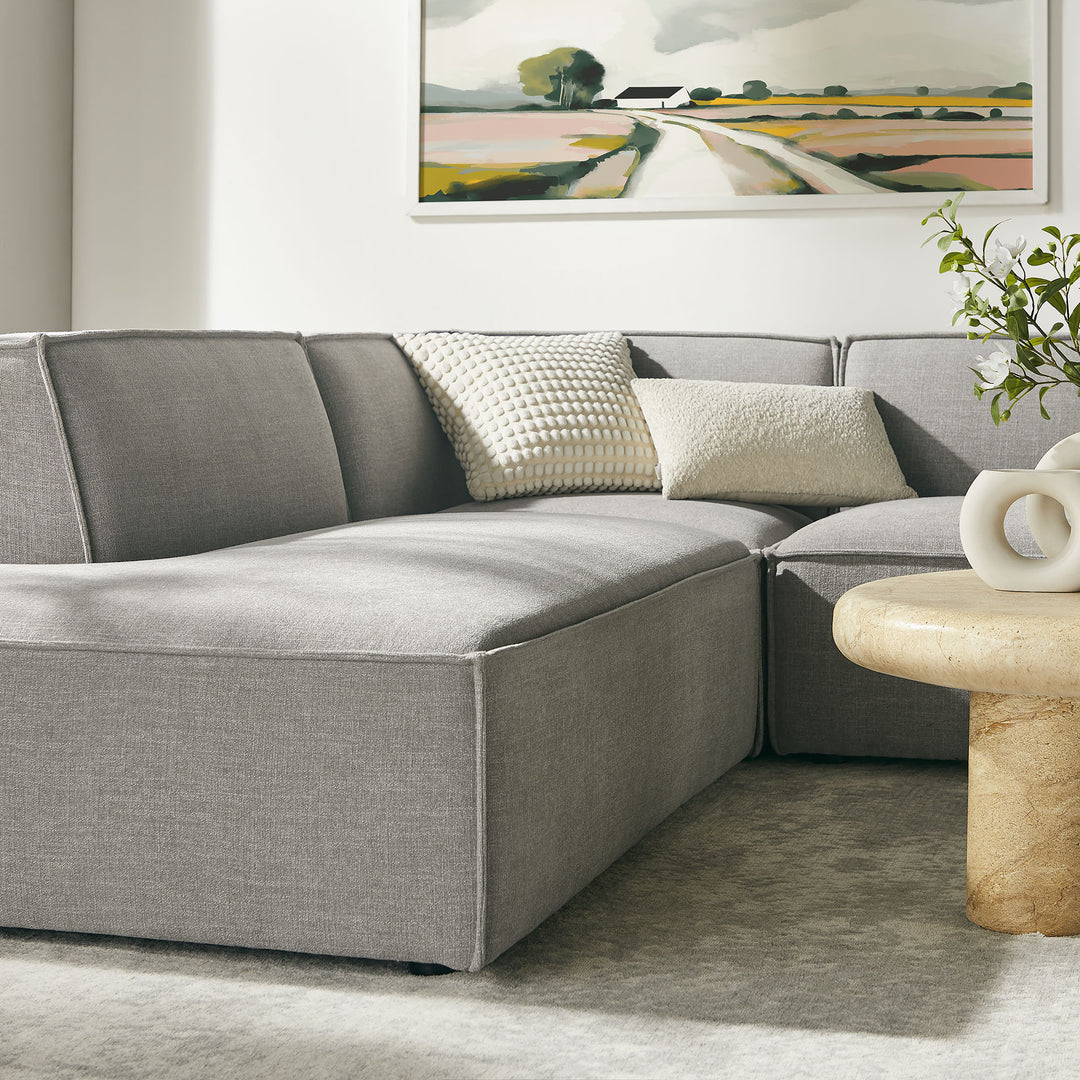 Restore 6-Piece Performance Fabric Upholstered U-Shaped Sectional Sofa in Pewter