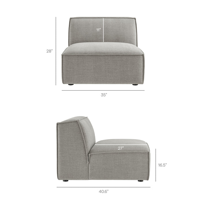 Restore 6-Piece Performance Fabric Upholstered U-Shaped Sectional Sofa in Pewter