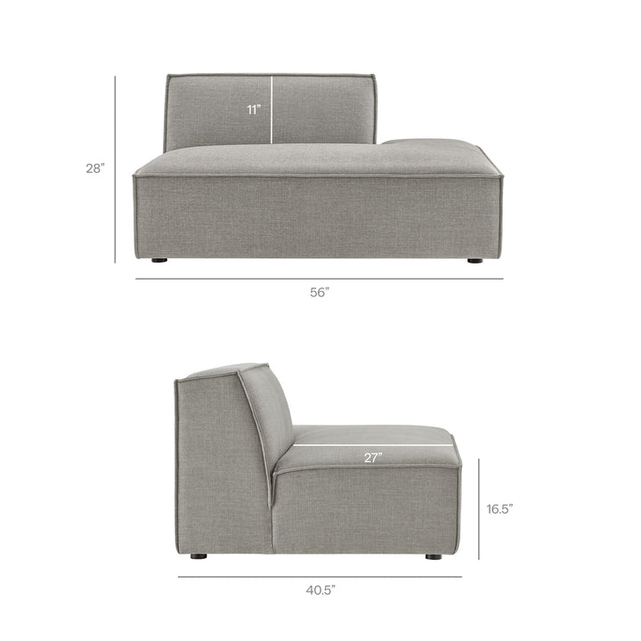 Restore 6-Piece Performance Fabric Upholstered U-Shaped Sectional Sofa in Pewter