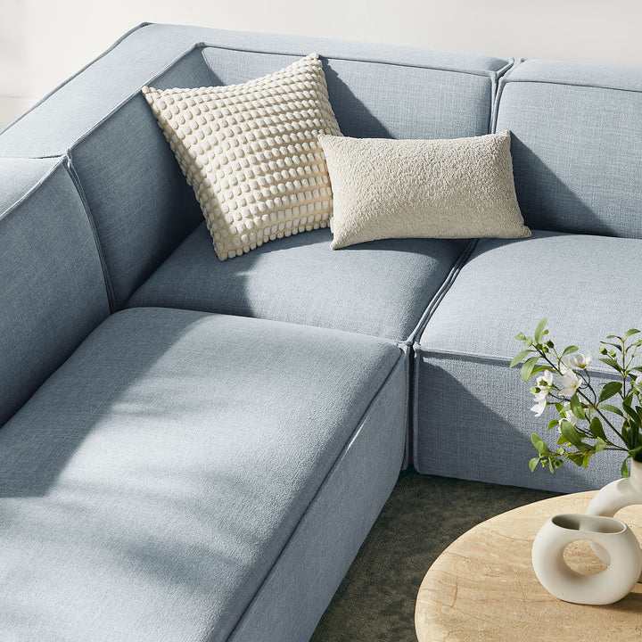 Restore 6-Piece Performance Fabric Upholstered U-Shaped Sectional Sofa in Sky
