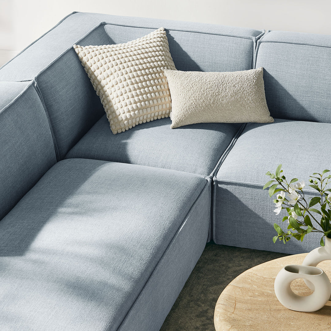 Restore 6-Piece Performance Fabric Upholstered U-Shaped Sectional Sofa in Sky