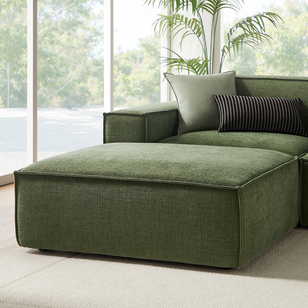 Restore 6-Piece Performance Fabric Upholstered Modular Sectional Sofa in Foliage