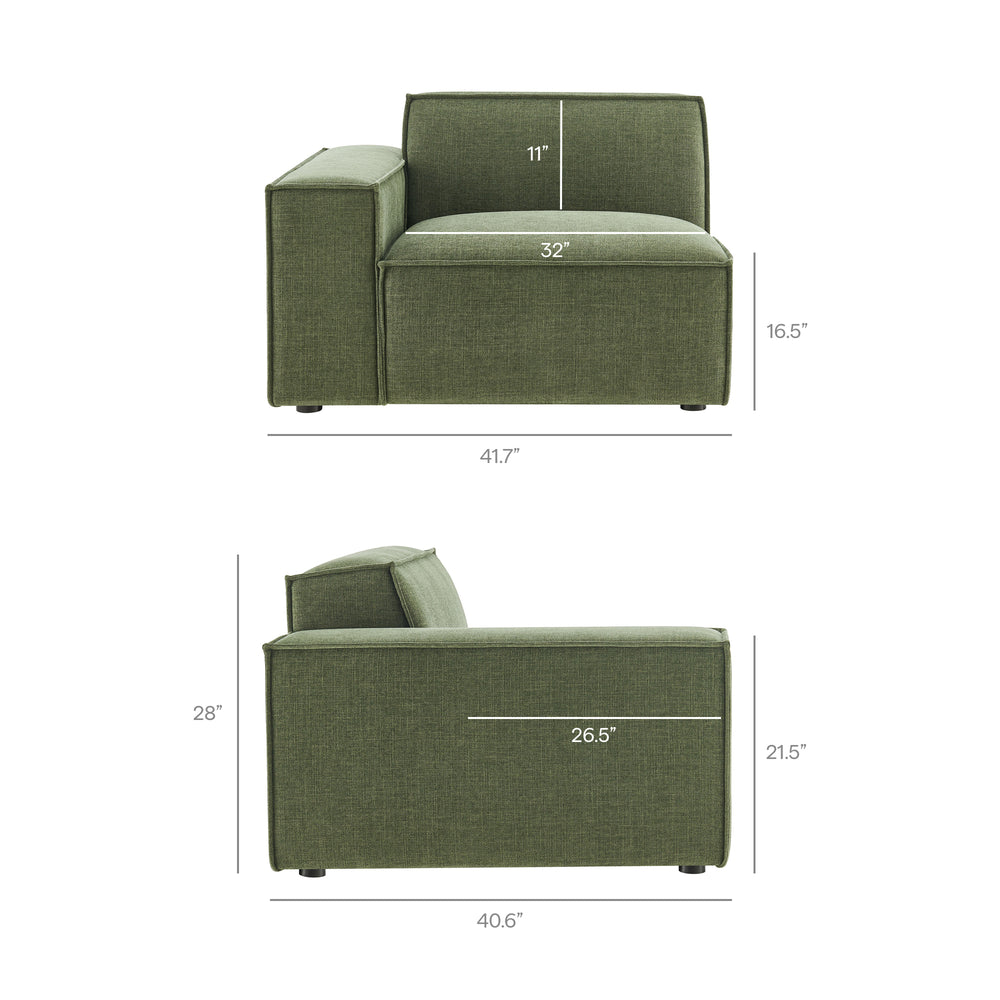 Restore 6-Piece Performance Fabric Upholstered Modular Sectional Sofa in Foliage